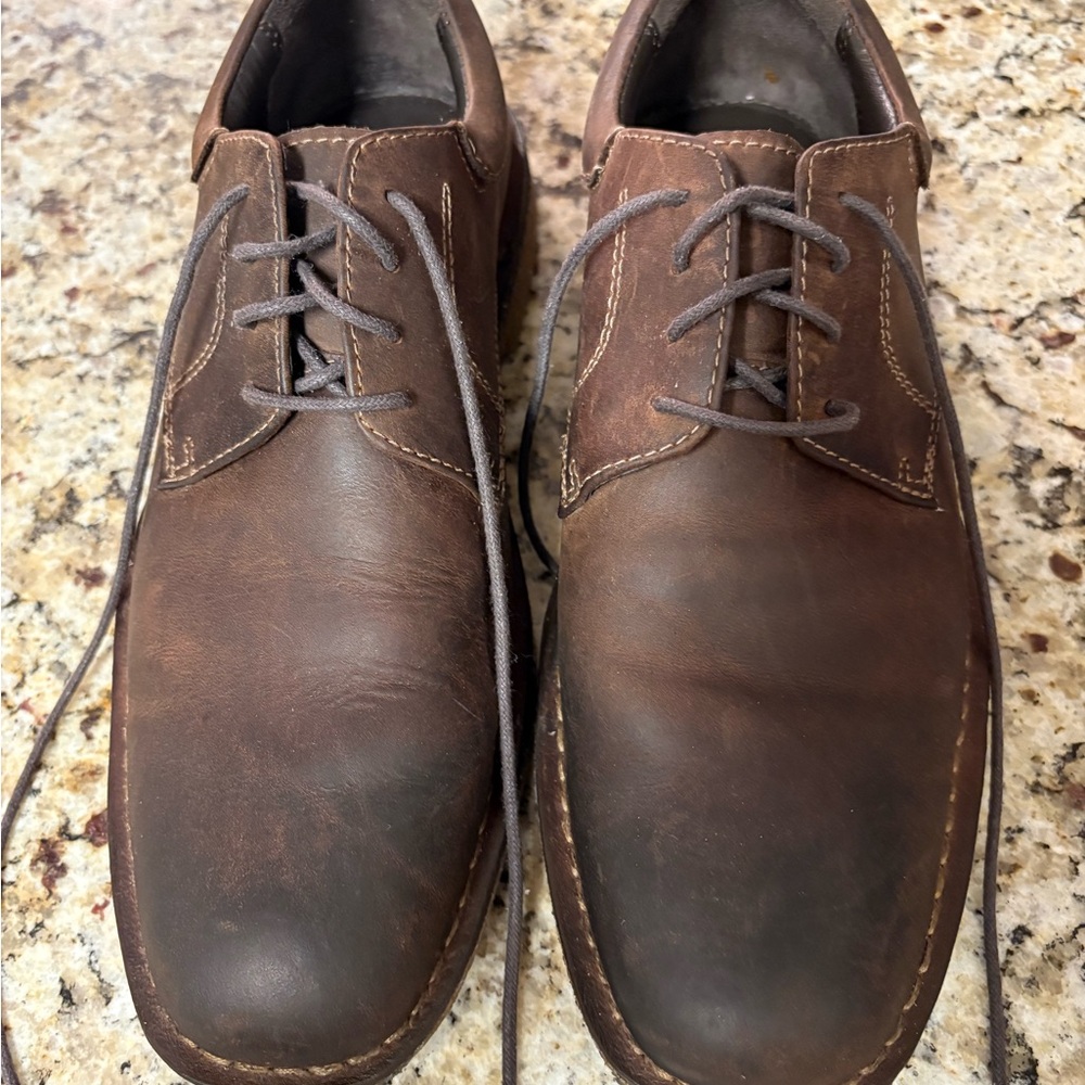 Men's Brown Johnston & Murphy Leather lace up Casual Shoes Size 8.5 M